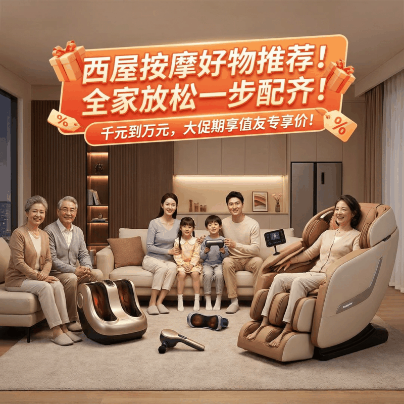 必看促销：从千元到万元，全家放松一步配齐！西屋按摩好物推荐