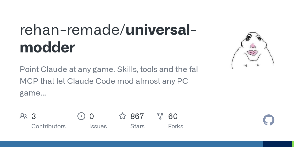universal-modder让ClaudeCode修改任何PC游戏
