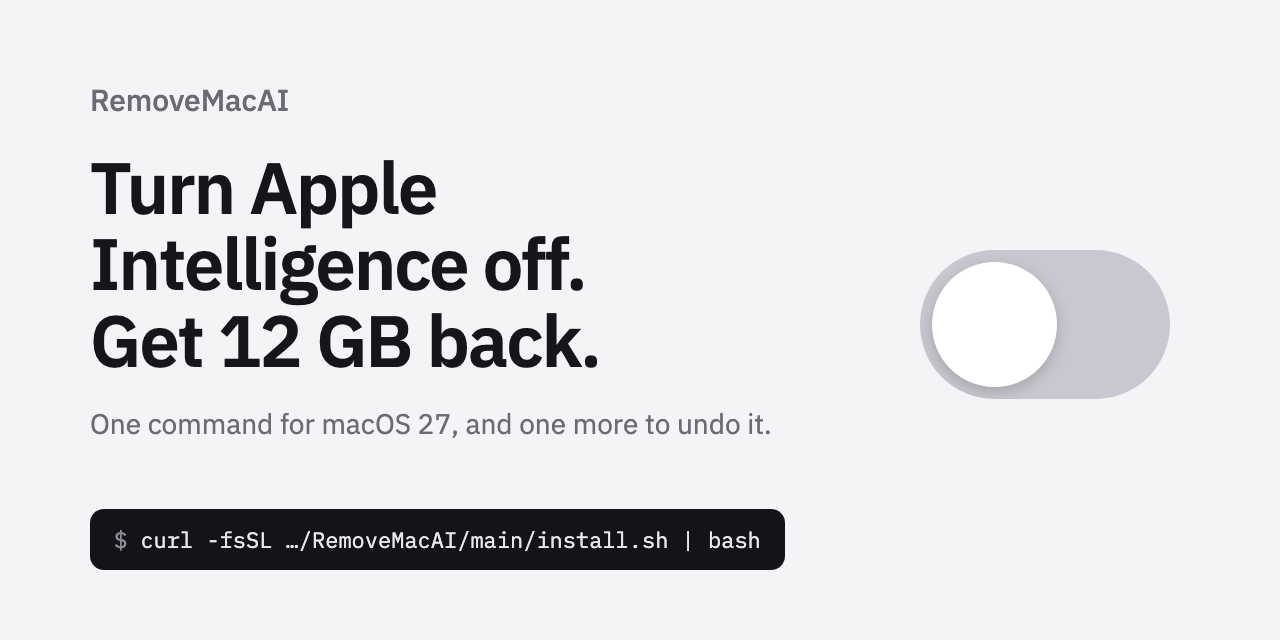 在macOS27关闭AppleIntelligence并要回磁盘空间