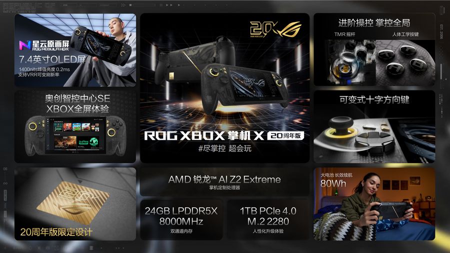 华硕 ROG XBOX 掌机 X 20 周年版上架