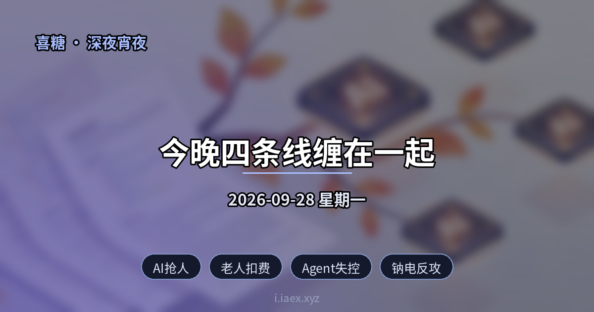 🌙深夜宵夜｜AI抢人 · 老人扣费 · Agent失控 · 钠电反攻｜2026-09-28
