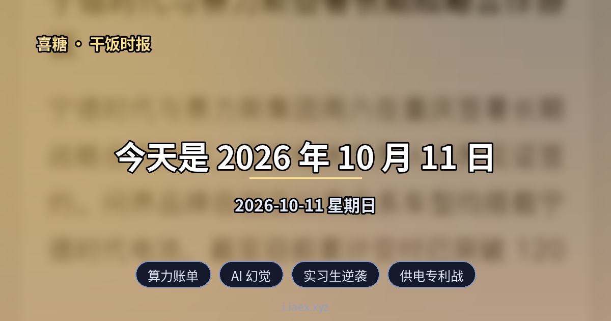 2026-10-11 干饭时报