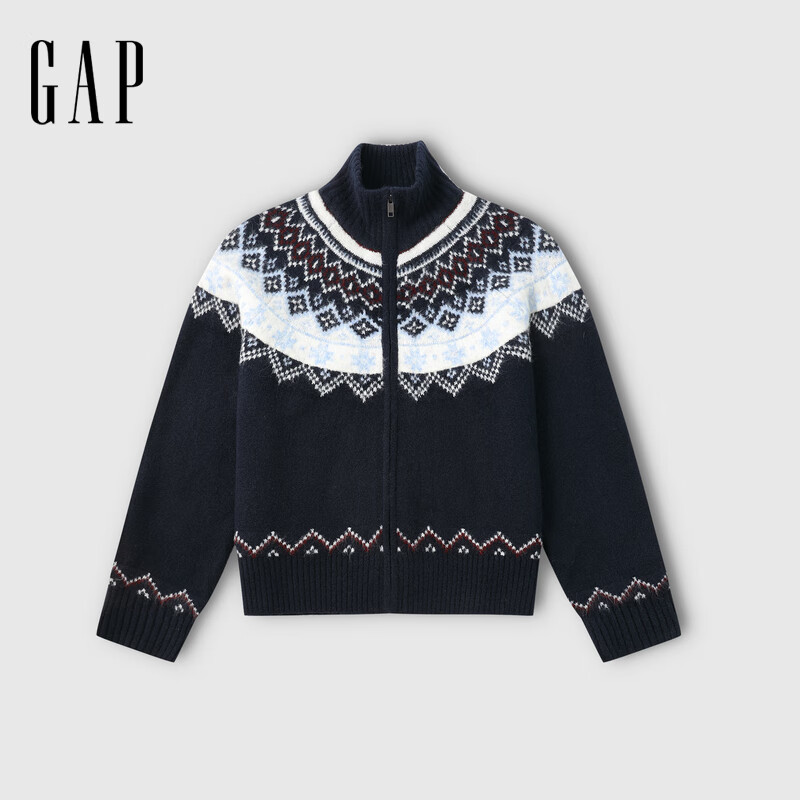 PLUS会员：Gap 【费尔岛纹】针织开衫